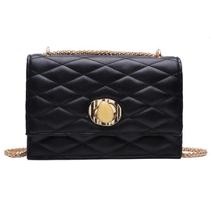 Women's Chain Shoulder Bag Striped Girl Handbag PU Waterproof