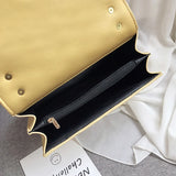 Women's Chain Shoulder Bag Striped Girl Handbag PU Waterproof