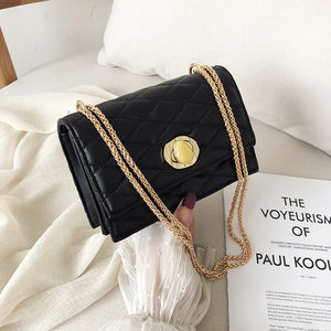 Women's Chain Shoulder Bag Striped Girl Handbag PU Waterproof