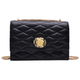 Women's Chain Shoulder Bag Striped Girl Handbag PU Waterproof