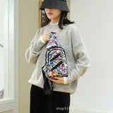 Women's Nylon Chest Bag Large Capacity Shoulder Messenger