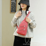 Women's Nylon Chest Bag Large Capacity Shoulder Messenger