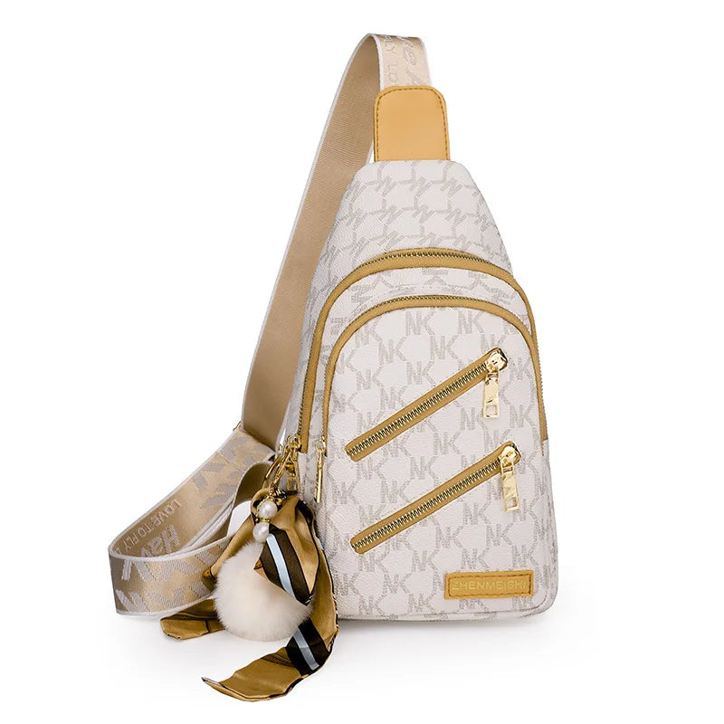 Women's Leather Chest Bag High-Quality Shoulder Sports Travel Messenger Bag