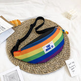Women's Colorful Waist Bag Rainbow Nylon Small Chest Bag