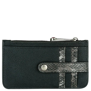 Eco-Friendly Leather Card Holder Purse with Zipper Closure