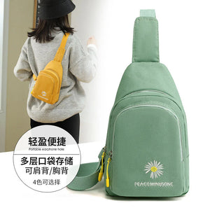 Women's Embroidered Chest Bag Canvas Single Shoulder Bag