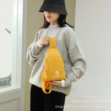 Women's Embroidered Chest Bag Canvas Single Shoulder Bag