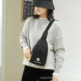 Women's Embroidered Chest Bag Canvas Single Shoulder Bag