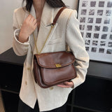 Casual Oilskin Chain Shoulder Bag for Women