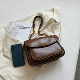 Casual Oilskin Chain Shoulder Bag for Women