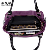 Vintage Purple Waterproof Nylon Travel Tote Shoulder Bag