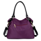 Vintage Purple Waterproof Nylon Travel Tote Shoulder Bag