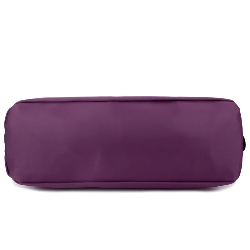 Vintage Purple Waterproof Nylon Travel Tote Shoulder Bag