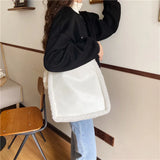 Women's Large-capacity PU Stitching Lamb Hair-shoulder Diagonal Bag