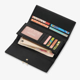 Women's Long Leather Wallet Large-Capacity Tri-Fold Clutch Purse