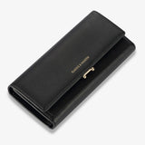 Women's Long Leather Wallet Large-Capacity Tri-Fold Clutch Purse