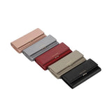 Women's Long Leather Wallet Large-Capacity Tri-Fold Clutch Purse