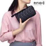 Women's Long Clutch Wallet Zipper Wristband Large Capacity Thick Purse