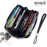 Women's Long Clutch Wallet Zipper Wristband Large Capacity Thick Purse