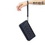Women's Long Clutch Wallet Zipper Wristband Large Capacity Thick Purse
