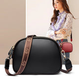 Women's Cowhide Shoulder Bag Wide Woven Leather Messenger Purse