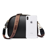 Women's Cowhide Shoulder Bag Wide Woven Leather Messenger Purse