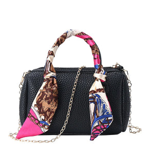Women's Messenger Bag with Ribbon Chain Pillow Bag and Phone Bag