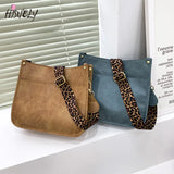 Leopard Print Messenger Bag Retro Hit Shoulder Bag
