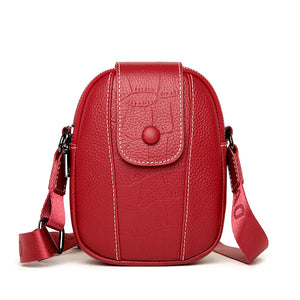 Women's Leather Mini Bag Vertical Key Messenger Bag