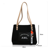 One-Shoulder Canvas Tote Bag Large Capacity Schoolbag Handbag