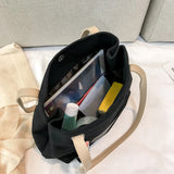 One-Shoulder Canvas Tote Bag Large Capacity Schoolbag Handbag