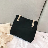 One-Shoulder Canvas Tote Bag Large Capacity Schoolbag Handbag