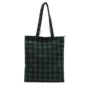 Women's Plaid Canvas Shopping Shoulder Bag Large-capacity Handbag