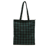 Women's Plaid Canvas Shopping Shoulder Bag Large-capacity Handbag