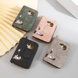 Embroidered Canvas Short Bag Women's Purse