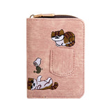Embroidered Canvas Short Bag Women's Purse