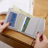 Women's Short Wallet Three-Fold Buckle Purse