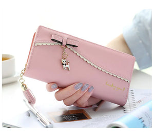 Women's Cat Lace Cartoon Wallet Purse Pendant