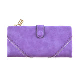 Women's Long Lace Frosted Buckle Zipper Wallet