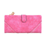 Women's Long Lace Frosted Buckle Zipper Wallet