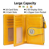 Women's Short Wallet Oil Wax Cow Leather RFID Anti-Theft Wallet