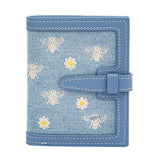 Embroidered Women's Short Wallet Draw Belt Card Slot Zero Wallet