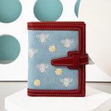 Embroidered Women's Short Wallet Draw Belt Card Slot Zero Wallet
