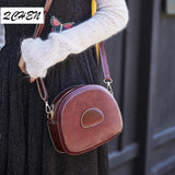 Women's Soft Leather Shoulder Bag Round Pig Ladies Handbag