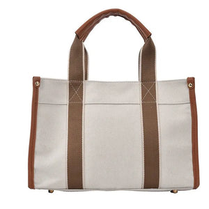 High-Capacity Canvas Shoulder Bag Zipper Tote