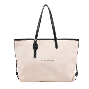 Canvas Women's Shoulder Bag Large Daily Shopping Zipper Bag