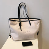 Canvas Women's Shoulder Bag Large Daily Shopping Zipper Bag
