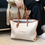 Canvas Women's Shoulder Bag Large Daily Shopping Zipper Bag