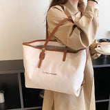 Canvas Women's Shoulder Bag Large Daily Shopping Zipper Bag