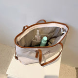 Canvas Women's Shoulder Bag Large Daily Shopping Zipper Bag